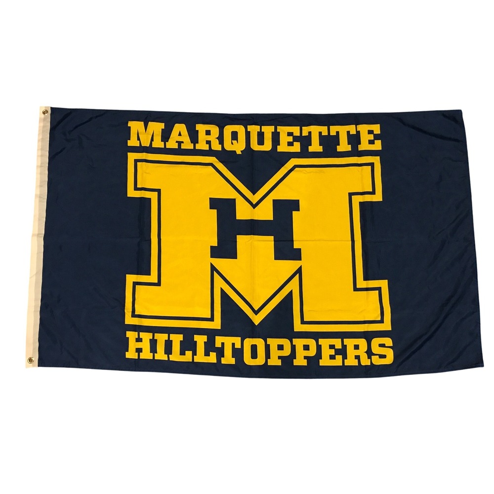 Marquette Hilltoppers Flag Banner Sports Decor Pennant Blue/Gold‎ 60"x 36" Rare